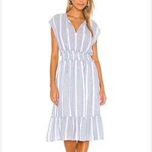 Rails Blue and White Striped Midi Dress
